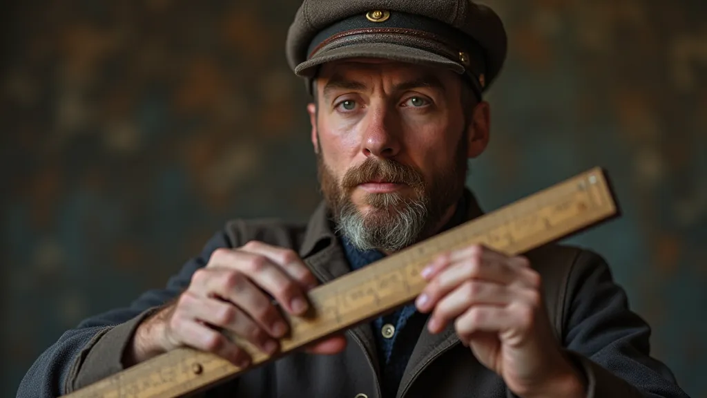 Engineer using a slide rule.