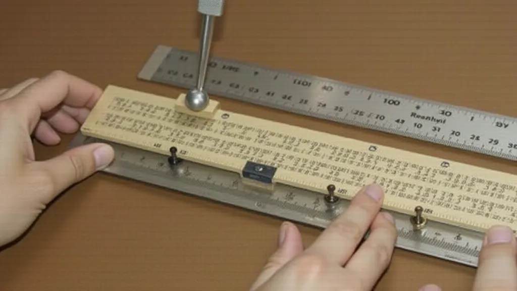 Slide rule scale being re-adhered