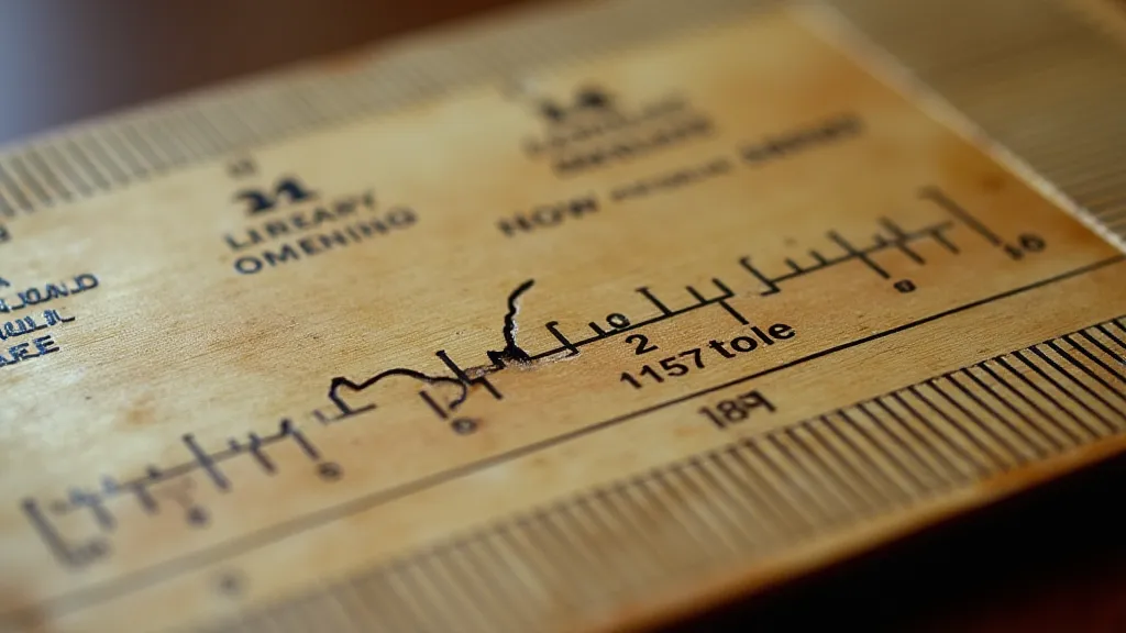 Hairline crack on a slide rule scale