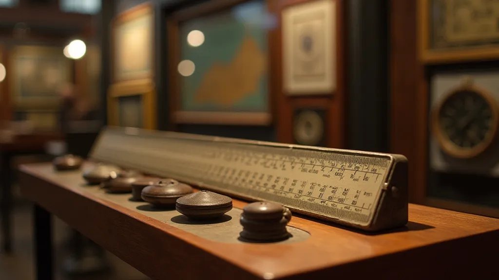 Slide rule on display in a museum setting