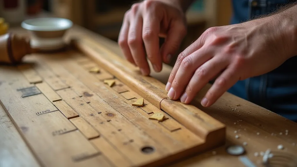 Repairing a slide rule crack with adhesive
