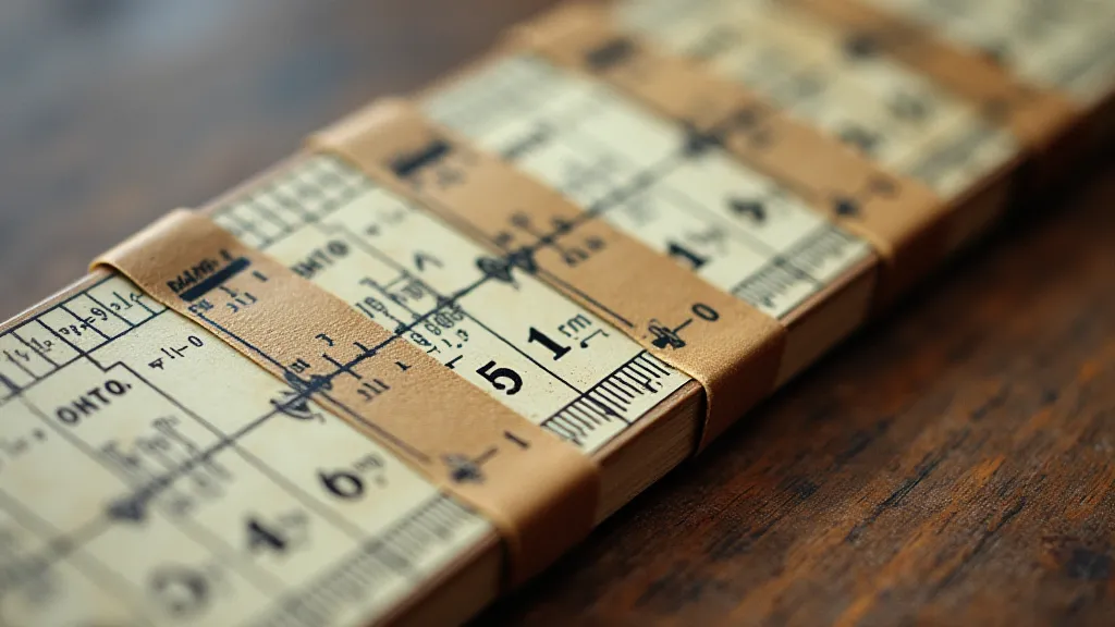 Vintage slide rule scales attached to slide rule