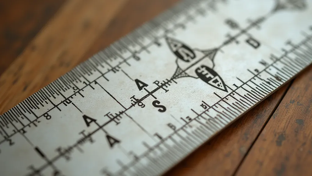 Vintage slide rule showing the 'A' and 'B' scales.