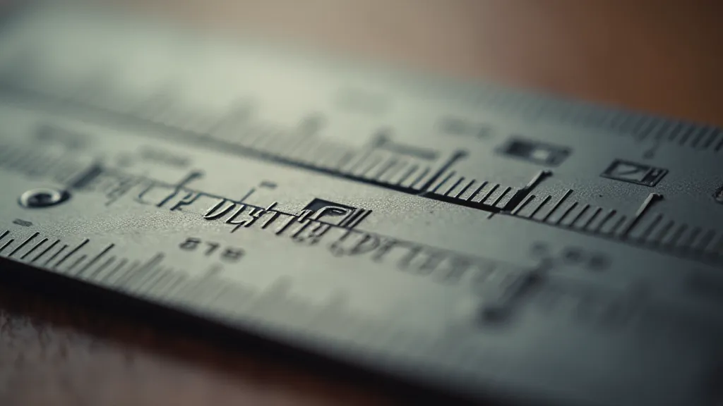 Detailed view of slide rule scales