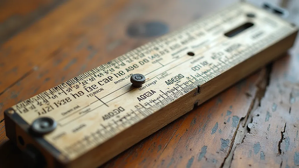 Slide rule showing a variety of scales