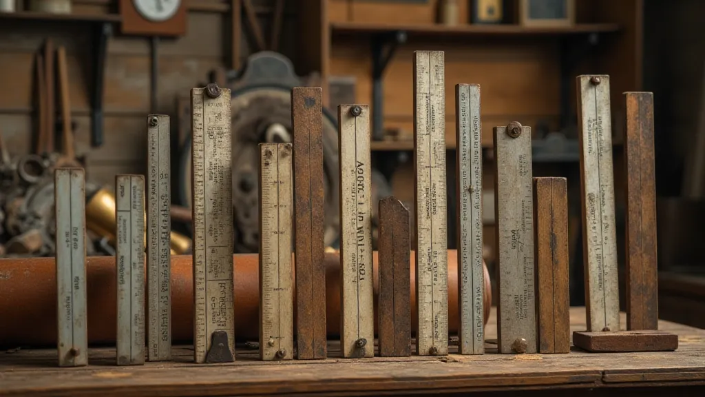 Collection of vintage slide rules.